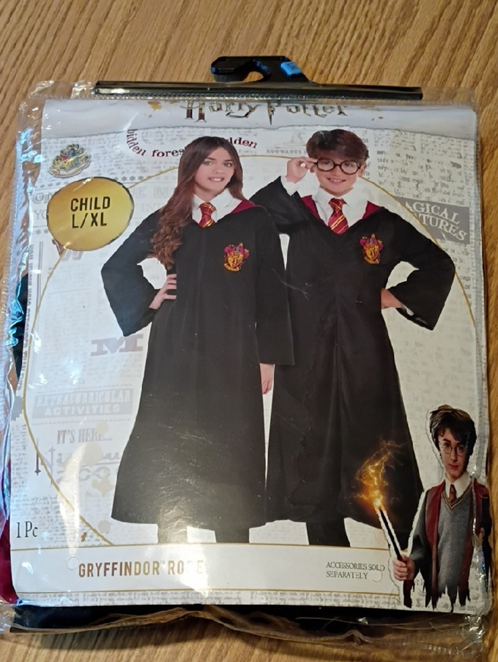 Gryffindor Kids Costume Robe - Black with Red & Gold Trim NWT